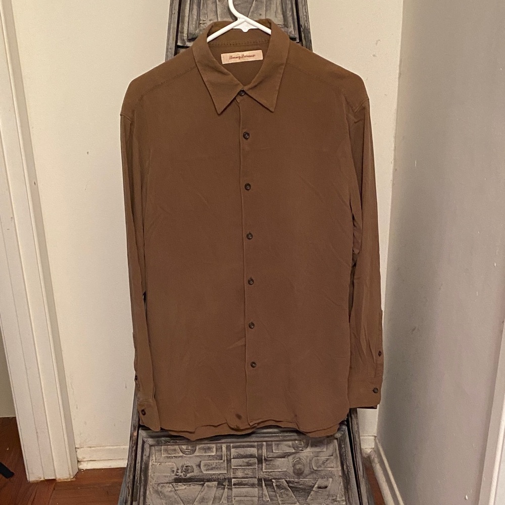Tommy Bahama Men's Tan Button Down Shirt